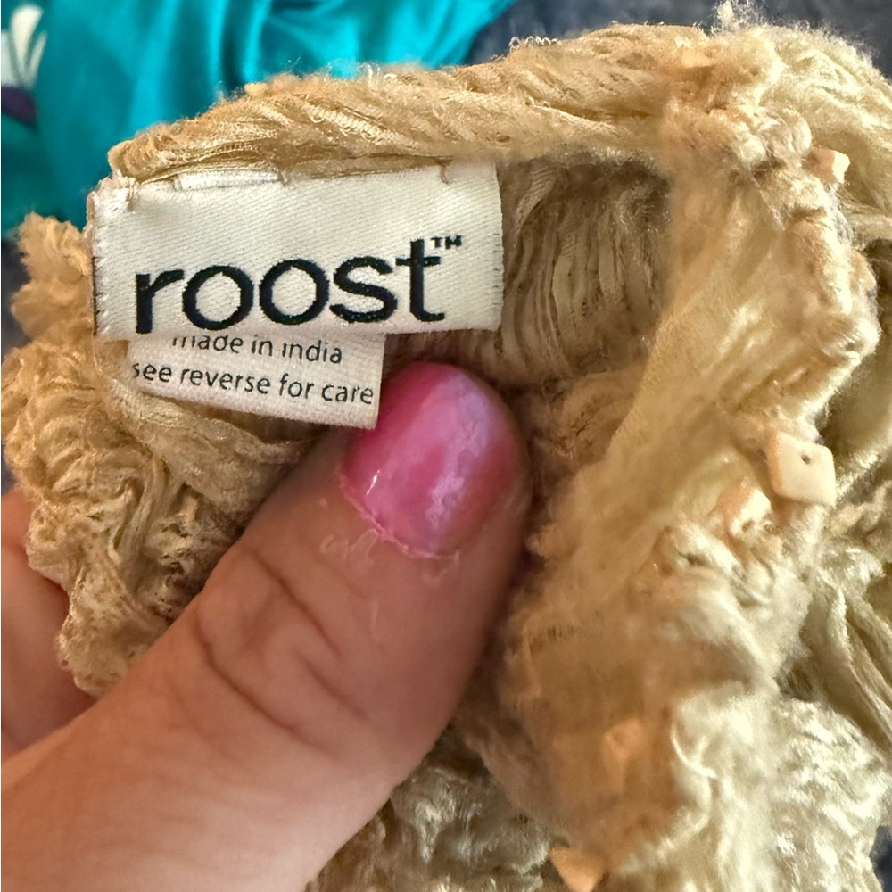 Roost Gold Women's Scarf silk and beaded vintage